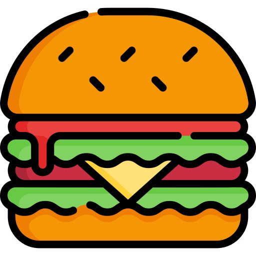 Coloriage de hamburger fast-food à imprimer