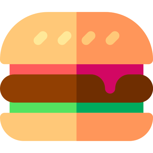 Coloriage de hamburger mal bouffe menu à imprimer