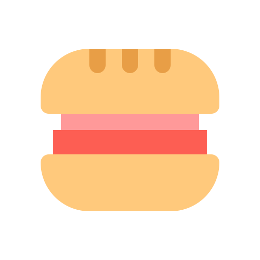 Coloriage de hamburger pour le déjeuner à imprimer.