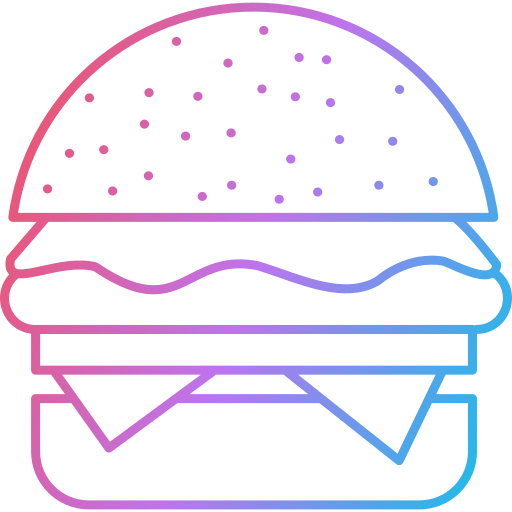 Coloriage de hamburgers et nourriture de fast-food à imprimer