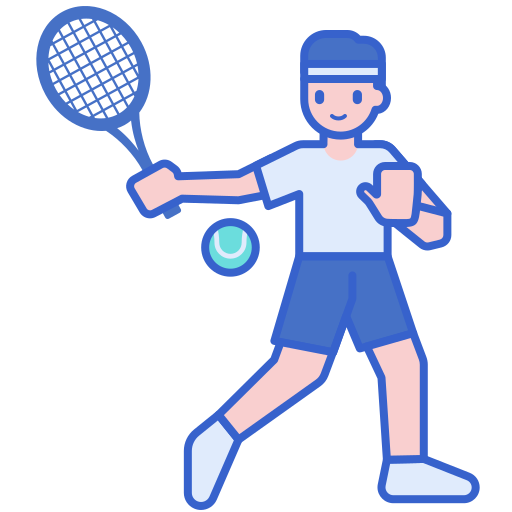 Coloriage de joueur de tennis frappant à imprimer