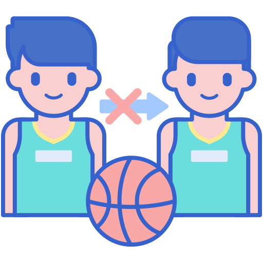 Coloriage de joueurs de basketball concurrents et porc à imprimer