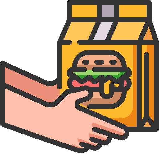 Coloriage de livraison de hamburger pour le commerce et le shopping à imprimer