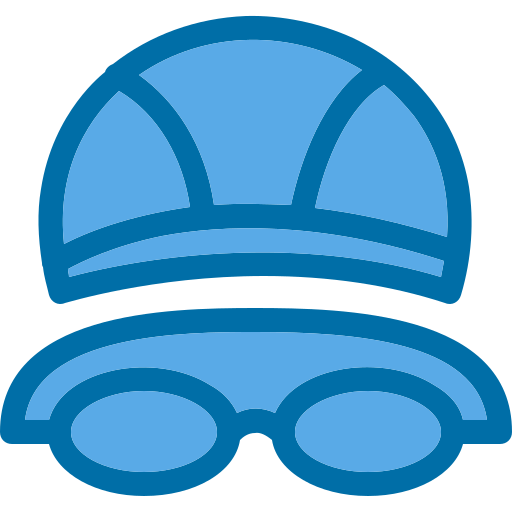 Coloriage de lunettes de natation et bonnet de bain pour sports et compétition à imprimer