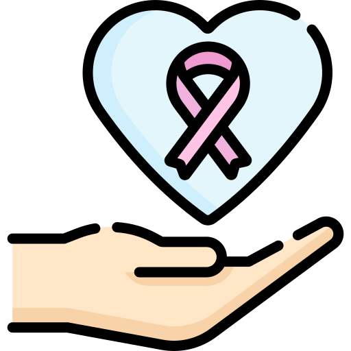 Coloriage de main rose pour la recherche du cancer du sein à imprimer