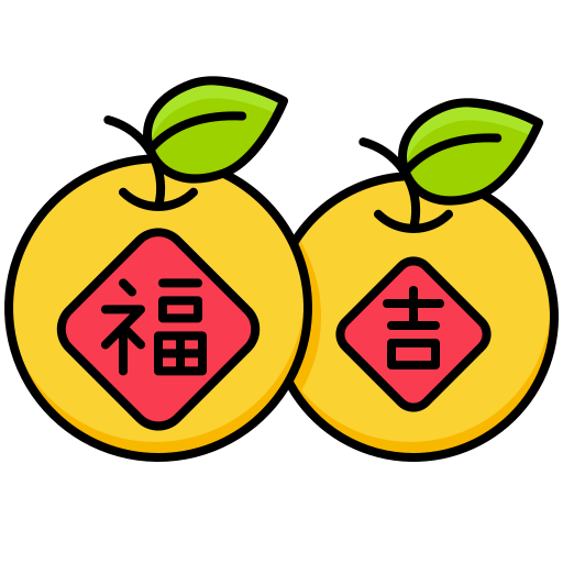 Coloriage de mandarine chinoise biologique nouvel an à imprimer
