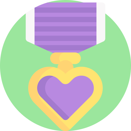Coloriage de Médaille du Cœur Divers à imprimer.