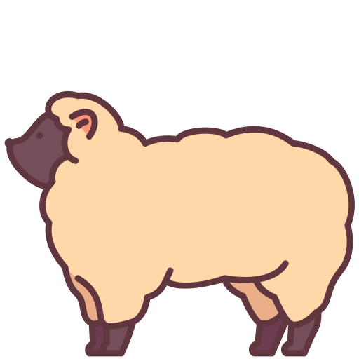 Coloriage de mouton mammifère de ferme à imprimer.