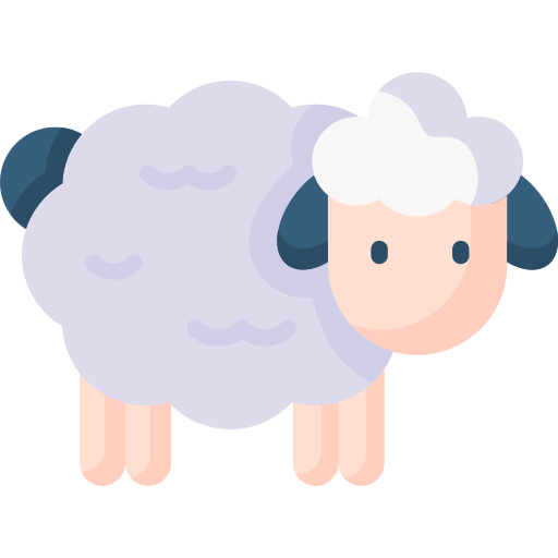 Coloriage de mouton à imprimer : la laine et l'agriculture chez ce mammifère.