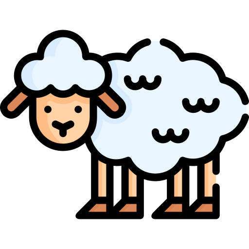 Coloriage de faune avec mouton et agneau à imprimer