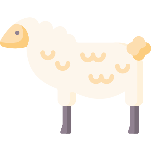 Coloriage de mouton mammifère de ferme à imprimer.