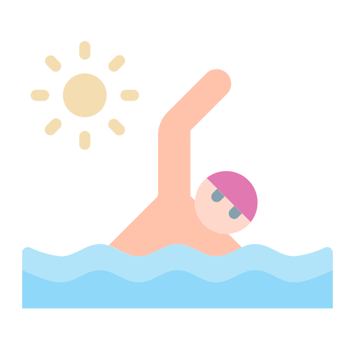Coloriage de nageur à imprimer pour piscine et mer