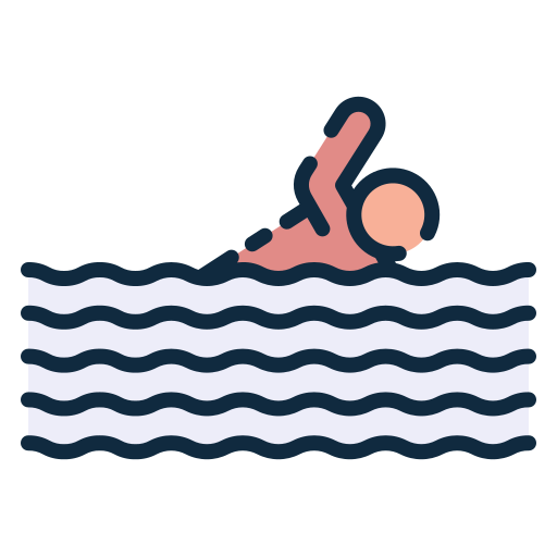 Coloriage de nageur en compétition dans une piscine chaude à imprimer