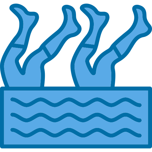Coloriage de nageurs en natation artistique à imprimer