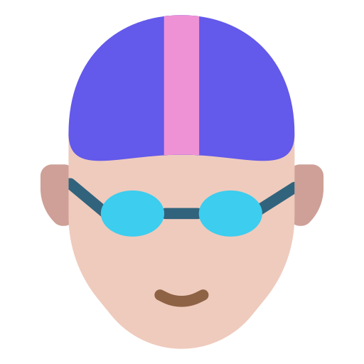 Coloriage de natation avec bonnet, lunettes et bain à imprimer