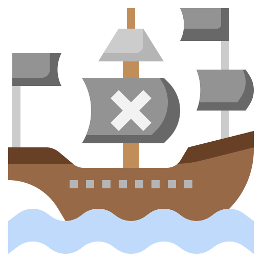 Coloriage de navire antique pirate à imprimer