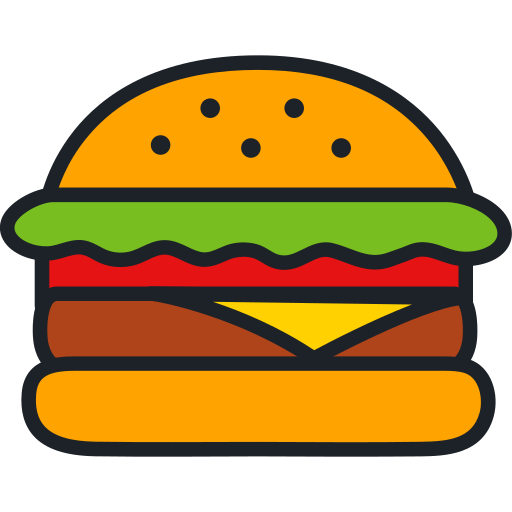 Coloriage de burger ketchup nourriture et restaurant à imprimer