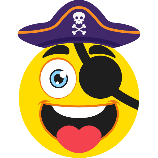 Coloriage de pirate à patch à imprimer avec emoji 🏴‍☠️👁️