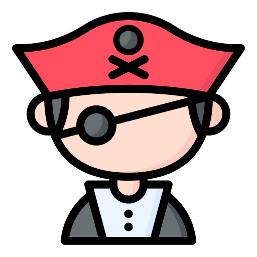 Coloriage de pirate capitaine et les pirates à imprimer