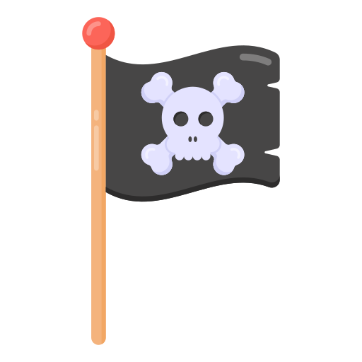 Coloriage de pirate et drapeau à imprimer