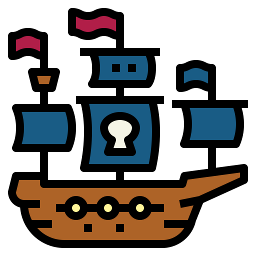 Coloriage de pirate sur un bateau à imprimer
