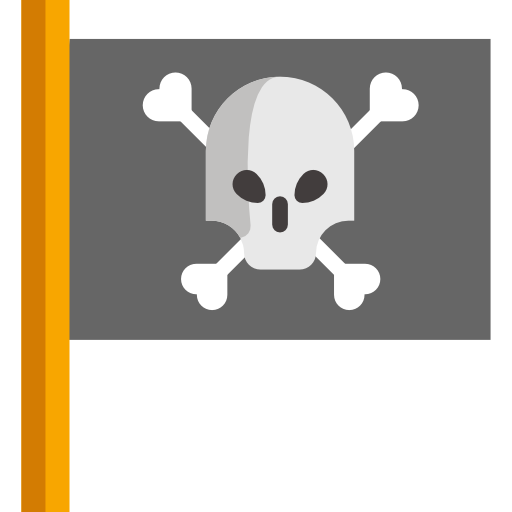 Coloriage de pirates avec drapeaux à imprimer