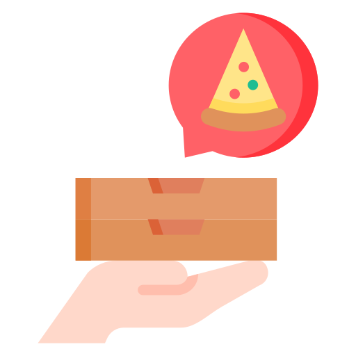 Coloriage de pizza à emporter à tenir dans une boîte à imprimer