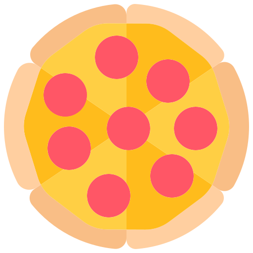 Coloriage de pizza pepperoni au restaurant à imprimer