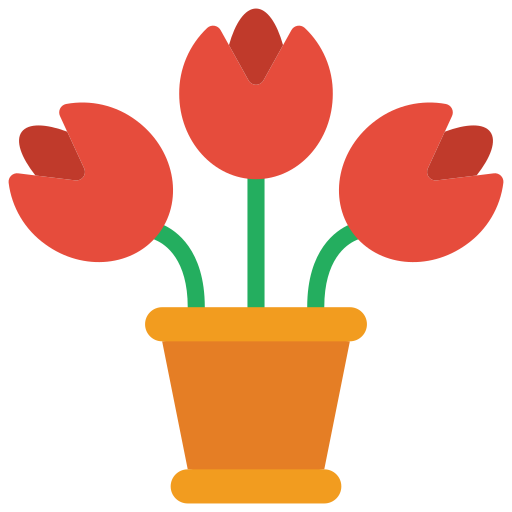 Coloriage de pot de tulipes à imprimer