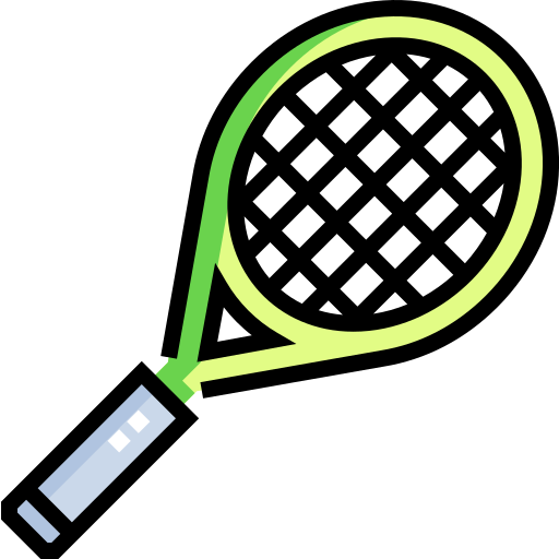 Coloriage de raquette de tennis sportif à imprimer