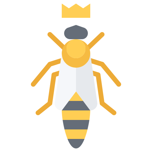 Coloriage de reine et animaux avec abeille à imprimer