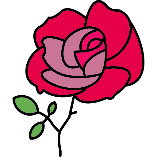 Coloriage de roses en fleur pour une romance à imprimer