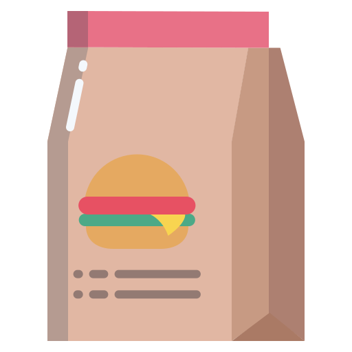 Coloriage de sac burger et sandwich à imprimer