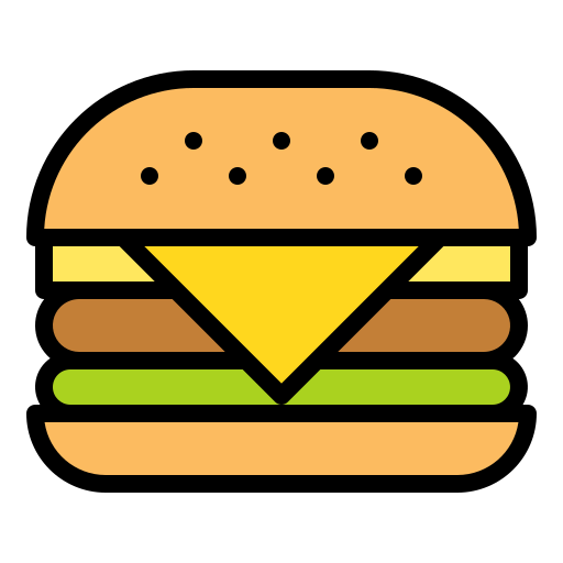 Coloriage de sandwich burger fast food au à imprimer