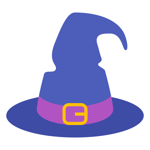Coloriage de sorcière en costume de sorcier avec chapeau à imprimer.