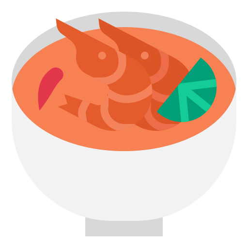 Coloriage de soupe tom yum aux crevettes à imprimer