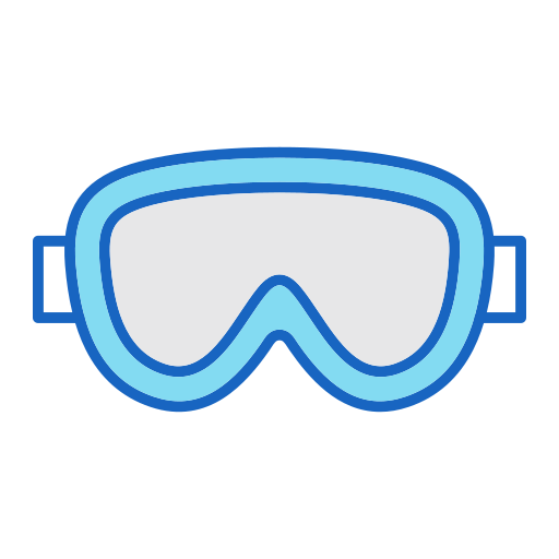 Coloriage de sports et compétition avec masque de plongée et lunettes de protection à imprimer.