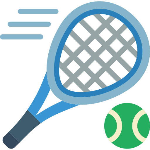 Coloriage de tennis à imprimer: une balle des sports en couleur