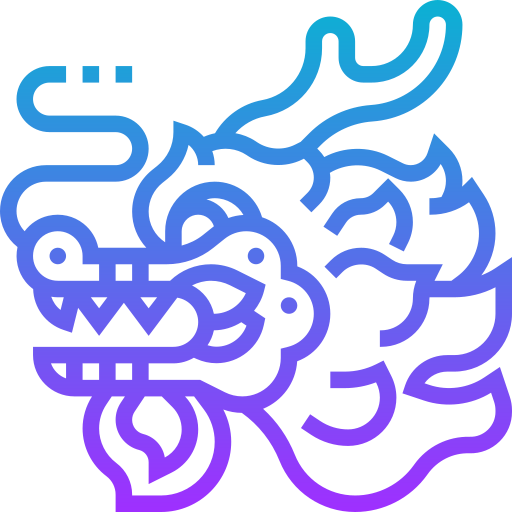 Coloriage de tête de dragon chinois à imprimer