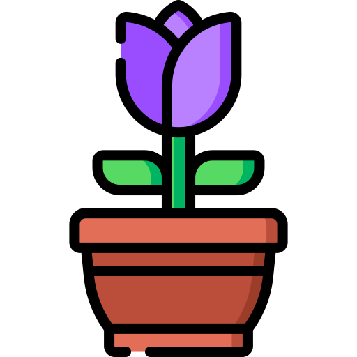 Coloriage de tulipe et pot de jardinage à imprimer
