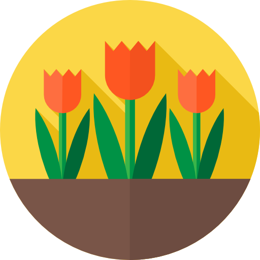 Coloriage de tulipes dans le jardin à imprimer