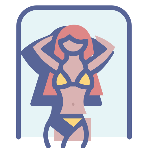 Coloriage de vacances en bikini avec des flèches à imprimer