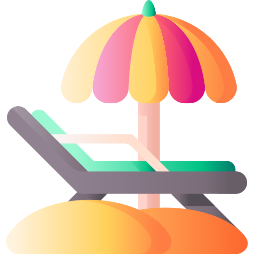 Coloriage de vacances sous l'ombrelle confortable à imprimer