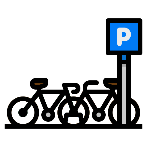 Coloriage de vélo de sport parking à imprimer