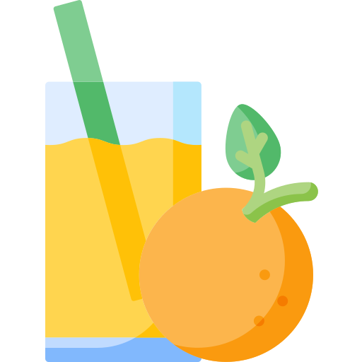 Coloriage de jus d'orange et nourriture dans un restaurant à imprimer
