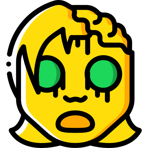 Coloriage de zombi en terreur à imprimer avec emoji
