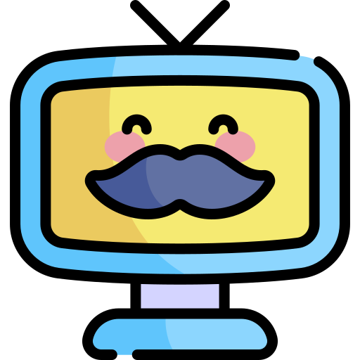 Coloriage écran de télévision moustache divertissement