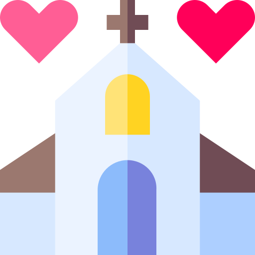 Coloriage église amour et romance catholique