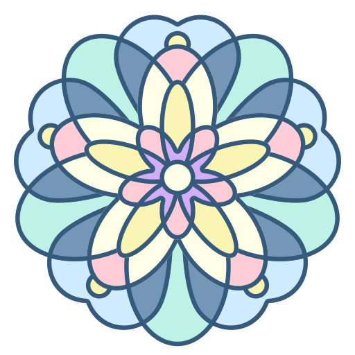 Coloriage floral ornemental formes et symboles