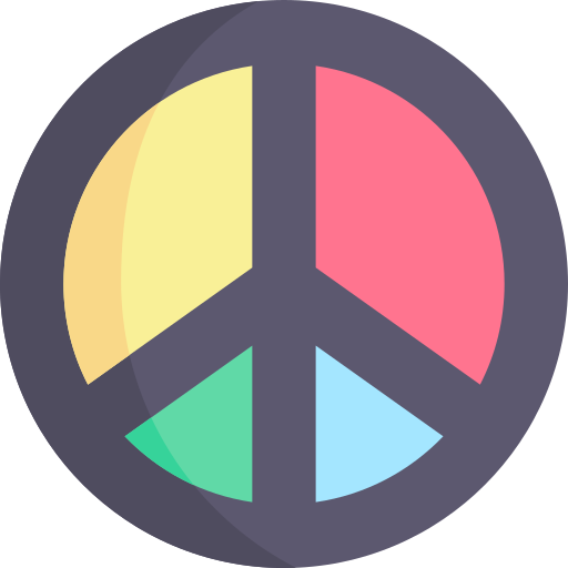 Coloriage formes et symboles hippie signe de paix